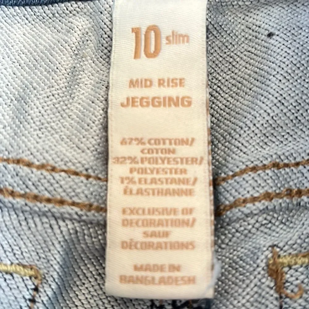 Justice Size 10 Slim Mid Rise Jeggings